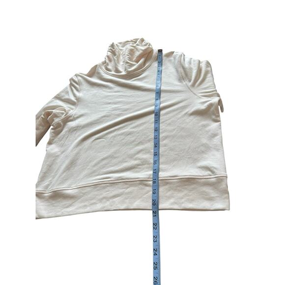 Athleta Pearl White Athletic Workout Cropped Funnel Neck Sweatshirt Size Medium - Picture 9 of 9